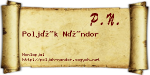 Polják Nándor névjegykártya